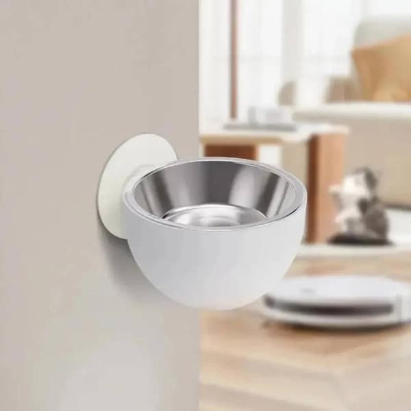 Magnetisk veggmontert hundeskål i rustfritt stål white