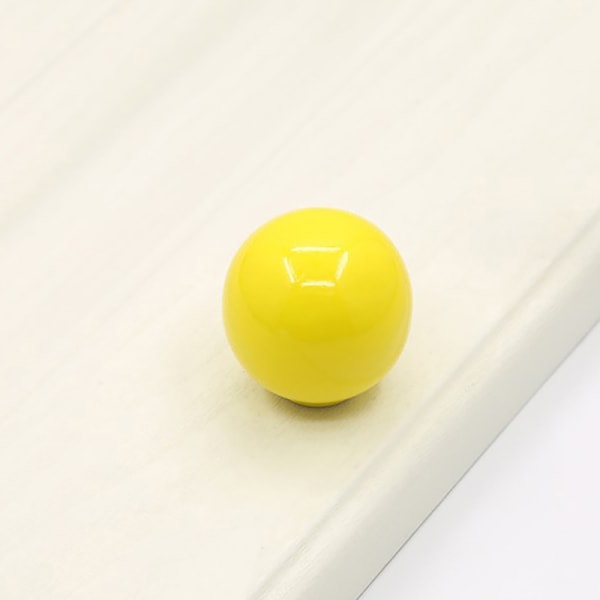 Kulformad keramisk knopp / Barnrumsbyteknopp 33mm Cab yellow