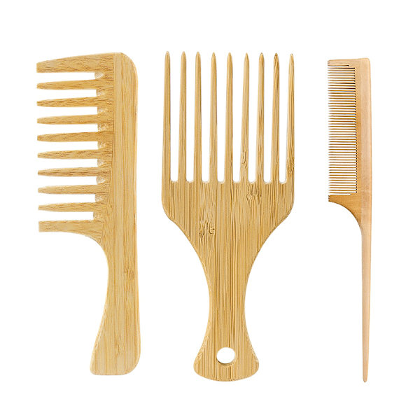 1kpl Natural Bamboo Puinen hiusharja hiuspohjan hierontakampa leveä T C