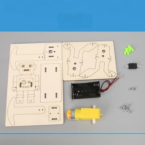1 sæt DIY trægående robotmodelsæt til børn pædagogisk STE