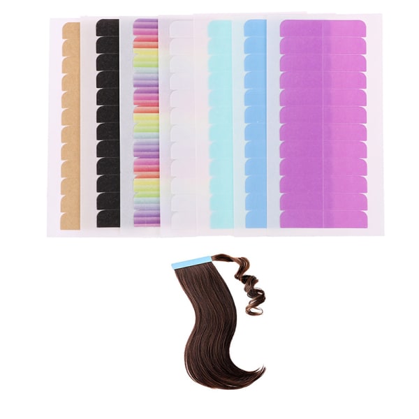 120 stk Hair Extension Tape Faner Skrabererstatning Klæbestof St Blue