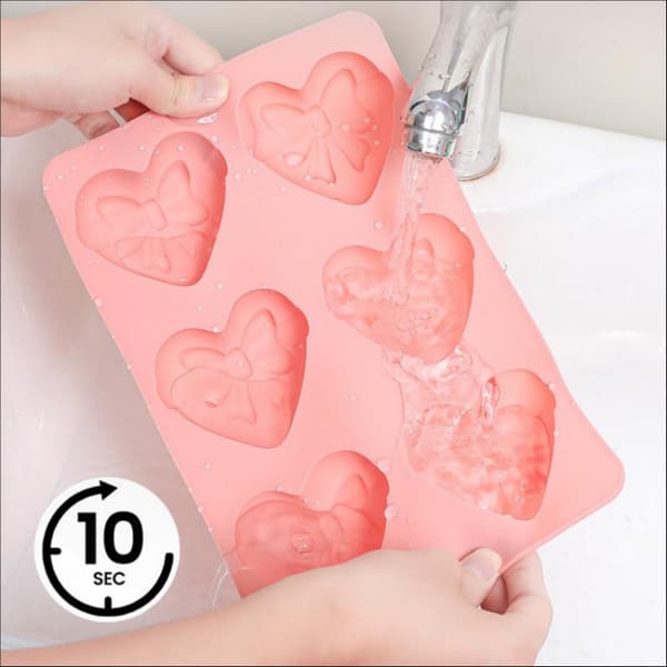 Hjerte sløjfeform slik kage chokoladeform 3D fondantform silikone White