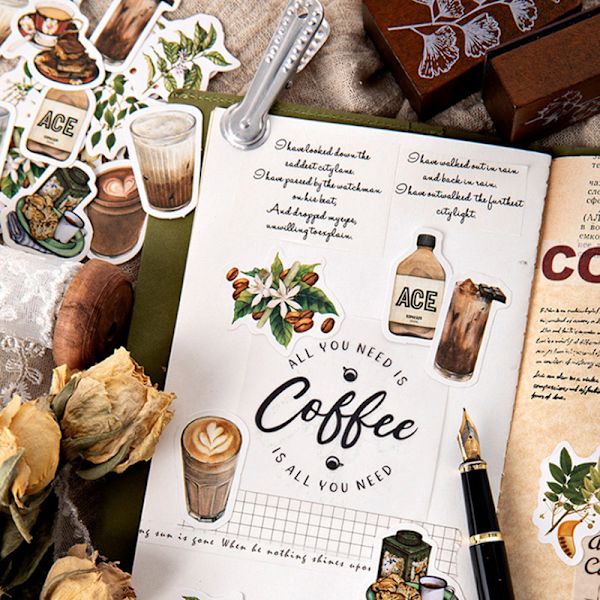 46 kpl Koristetarroja Scrapbooking Label Diary Paperi A