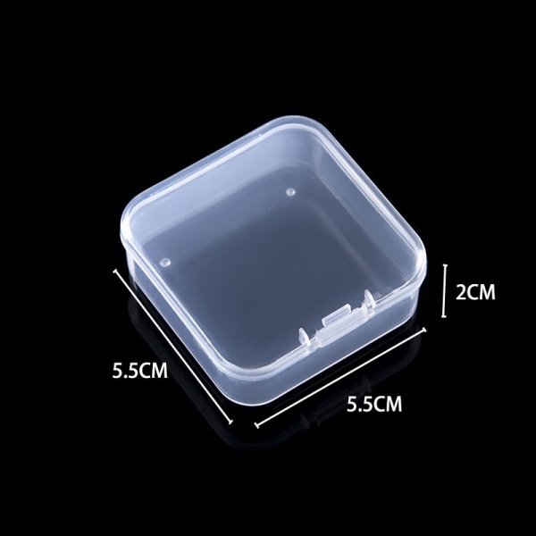 Mini firkantede æsker Klar plast smykker opbevaring sag Container D