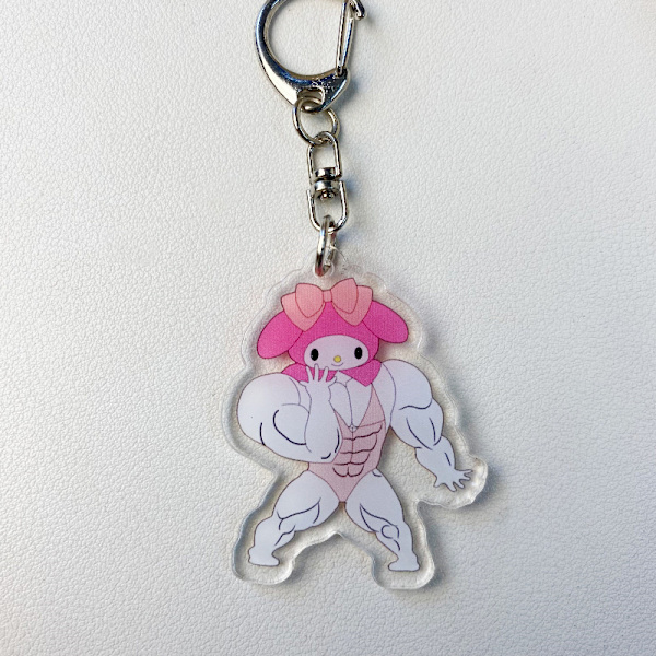 Hauska sarjakuva-animefiguuri akryyli-avaimenperä reppu parikynä A3