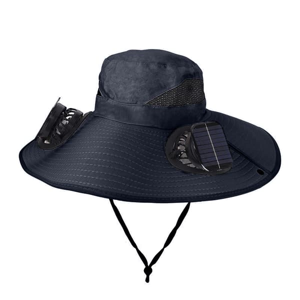 2026 Unisex Bredskygget Justerbar Solar Ventilatorhat A