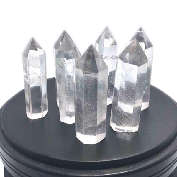 1 stk Klar kvarts Crystal Point Natural Wand Prøve Reiki Heal