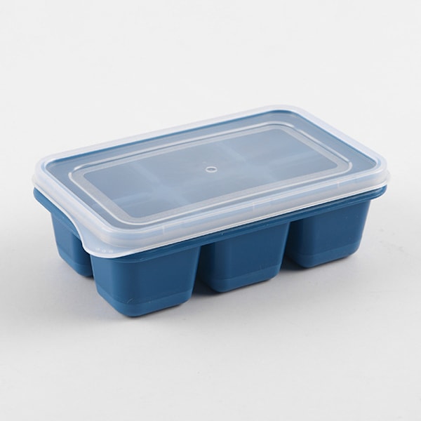 6-grid Ice Ball maker molds av silikon BPA-fri med avtagbar Blue