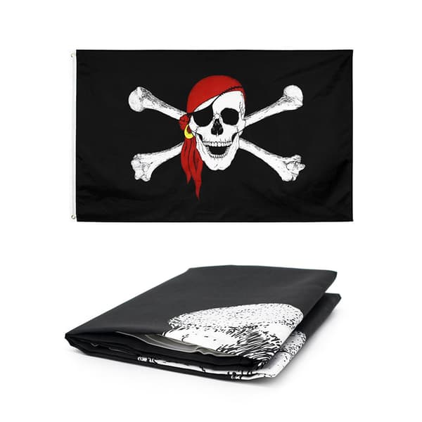 30*45cm 1 stk Piratflagg Skull Flag Canvas Header Banner Poly 45cm