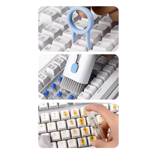 Computer Keyboard Cleaner Brush 7 i 1 elektronisk sæt til IPad Blue