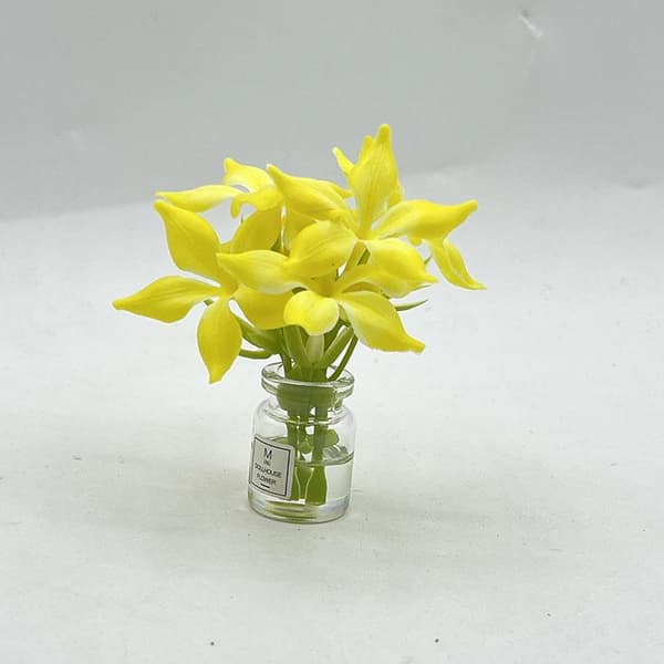 1 stk. 1:12 skala mini blomsterglasflaske bilpynt dukkehus Rose red