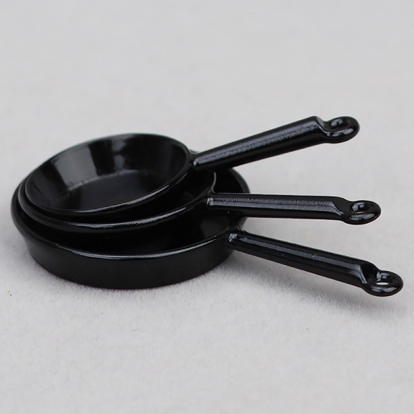 1 Sæt 1:12 Dukkehus Miniature Stegepande gryderet Metal Cookwa Gold