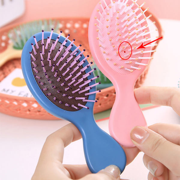 Mini Wet Hair Brush Hair Combs Small Pocket Travel Hair Brush T Blue