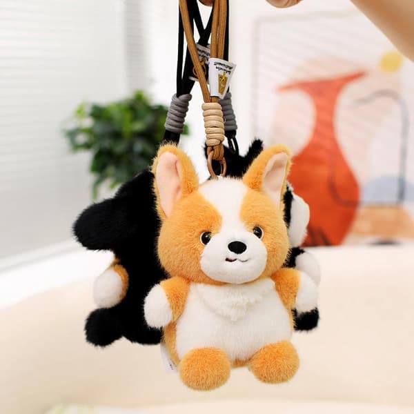 e Koirapehmo Avaimenperä Mini Pehmolelu Pentu Laukun Riipus A3