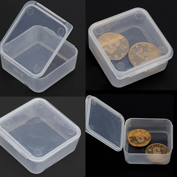 5st Liten genomskinlig plastförvaringslåda klar Square Multipu