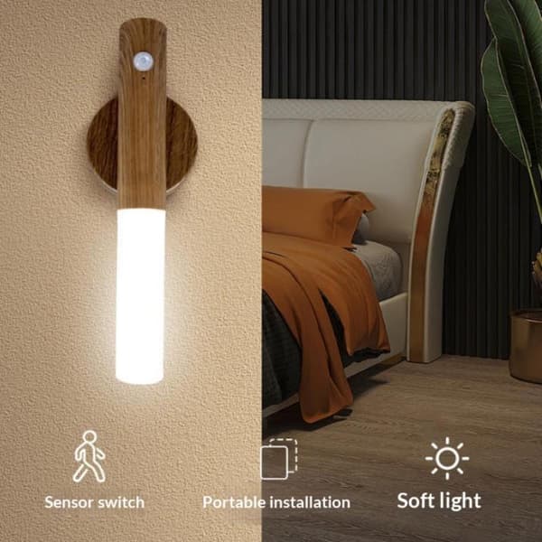 Automatisk rörelsesensor uppladdningsbar 3-läges LED mänsklig kroppsinduktion E