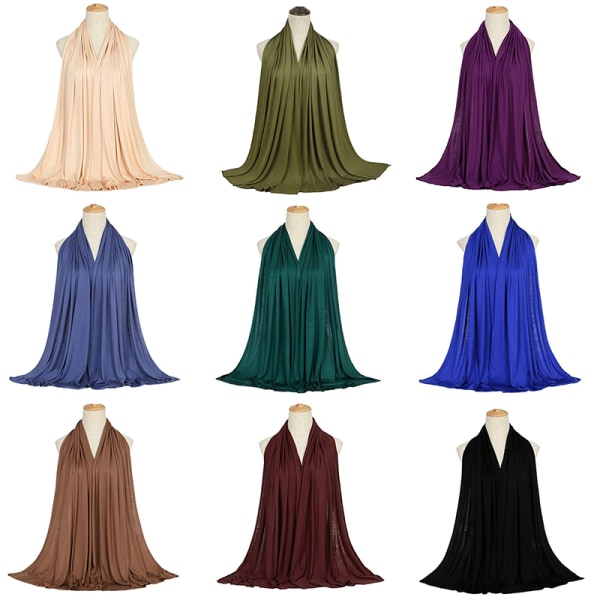 1Pc Hijab tørklæde til muslimske kvinder Sjal Hijabs Modal Woman Turba Beige