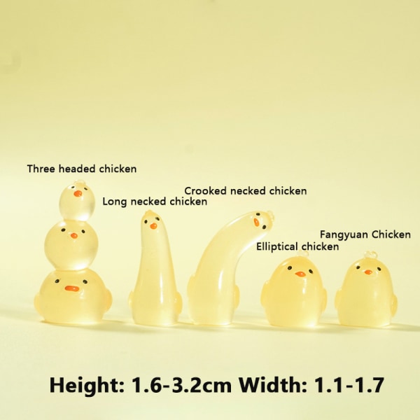5 STK Luminous Mini Funny Chicken Combination Legetøj Micro Landsca White