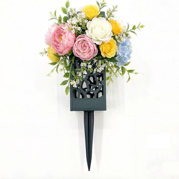 1/2/4 st minneskyrkogårdsvaser blomhållare utomhusblommor Black 2Pcs
