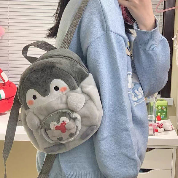 Naiset e Pehmokäsilaukku Sweet Reppu Kawaii Cartoon Penguin Dol