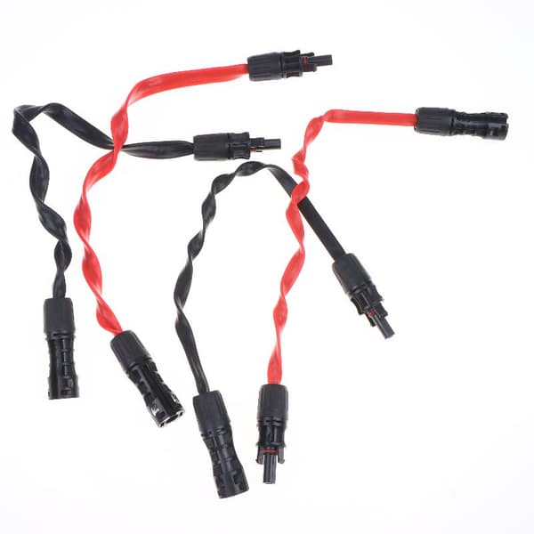 2 stk. flat solcellepanel forlengelseskabel 12AWG 10AWG 4mm2 6mm2 Con 12AWG 4mm2