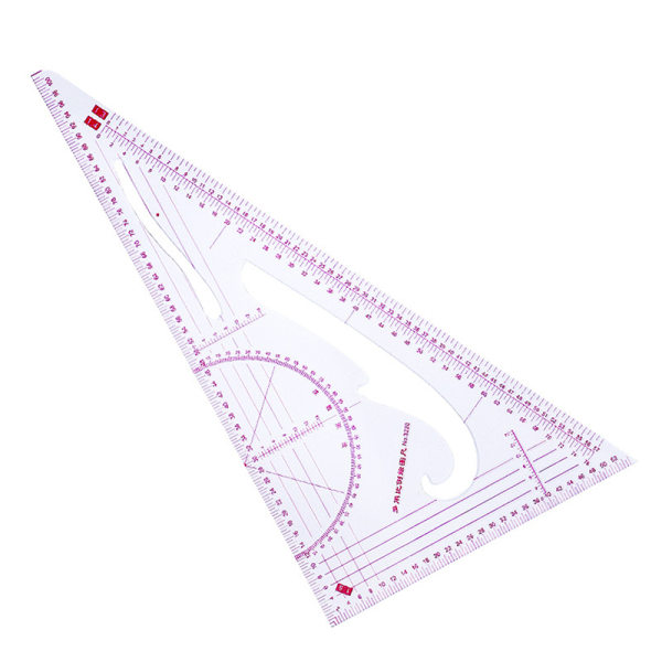 Multifunksjons trekantet målestokk Mål Plast Dressmaki Triangle Ruler