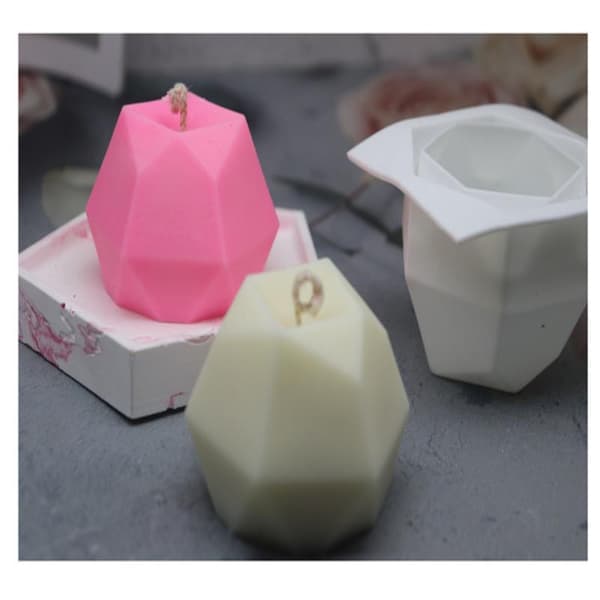 8-hulls diamant polygonal silikon kakeform fransk dessertform A2