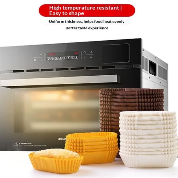 1000 stk. engangs bageforme til brød, papir bageforme, cupcakeforme White