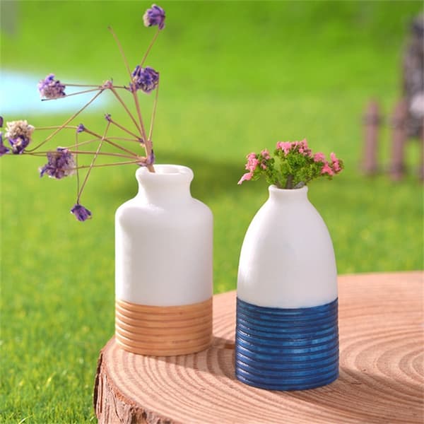 Dukkehus Miniature Blomstervase Blomsterpotte Simuleringsvasepotte H A