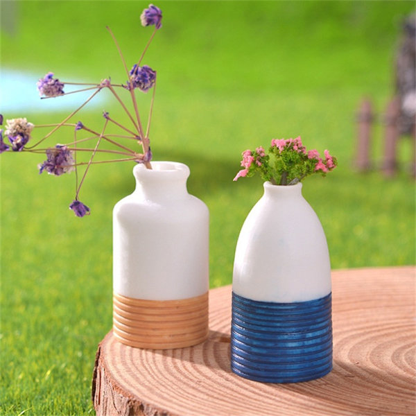 Dukkehus Miniatyr Blomstervase Blomsterpotte Simulering Vase Pot H A