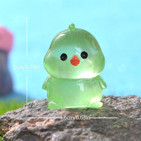 10 stk Lysende Mini Chick Ornament Micro Landscaping Decoratio Blue