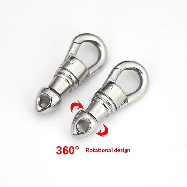 1PC Nøglering i rustfrit stål med karabinhage S 23mm