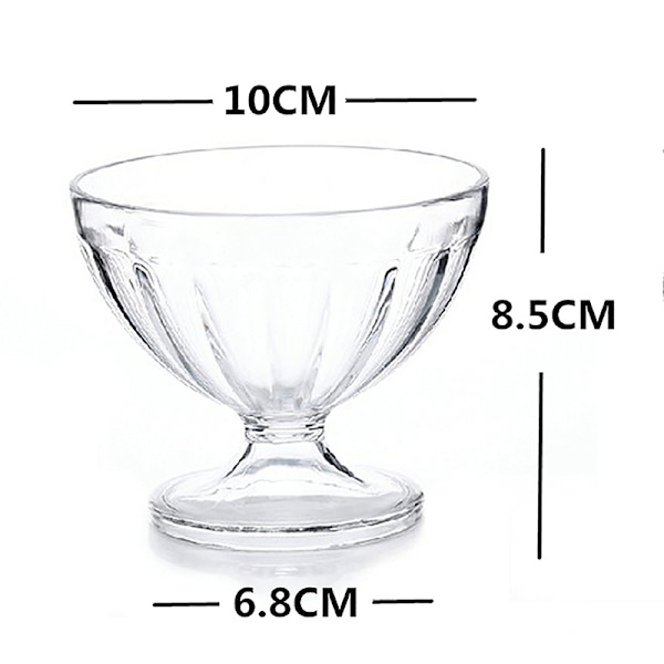 250 ml salladsskål för Dessert Mill Shake Goblet Glass Relief I Clear