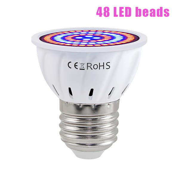LED-kasvivalo E27 220V täyden spektrin 48/60/80LED-lamppu B