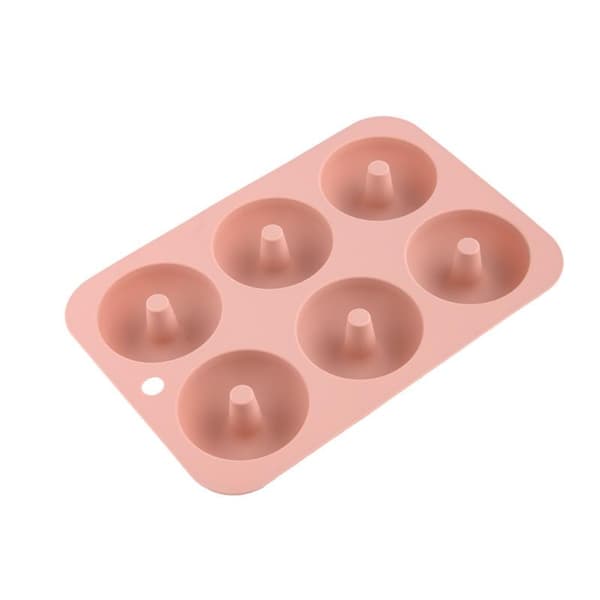 6-hulls bakeform i silikon, non-stick smultringformer, sjokolade Gray