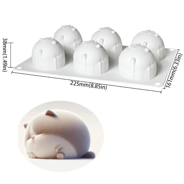 3D Dejlig Kat Budding Mousse Form DIY Dyr Mochi Dessert Cho B