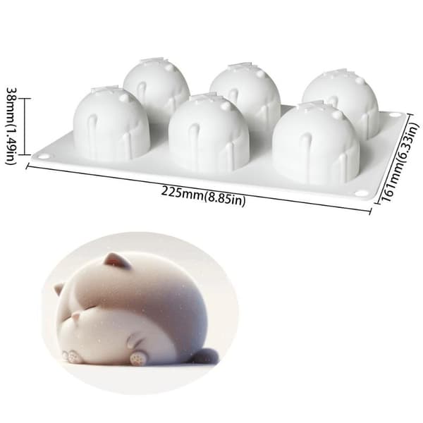 3D Söt Katt Pudding Mousse Form DIY Djur Mochi Efterrätt Cho A