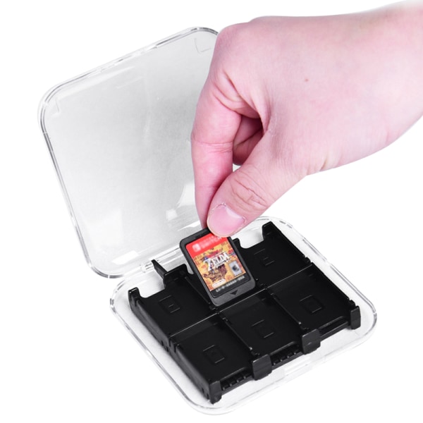Case för Switch/Switch Lite/Switch OLED 12-kassetter Transparent