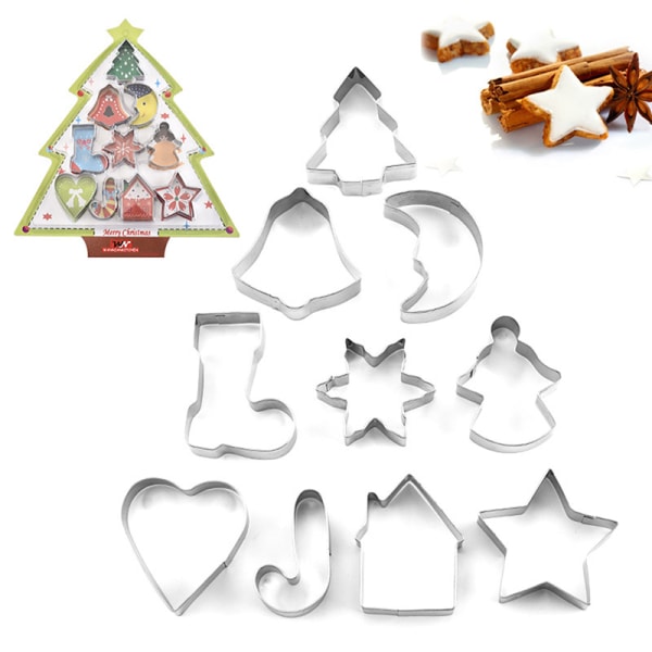 1Set Christmas Cookie ter Stainless Steel Fondant Baking Biscui