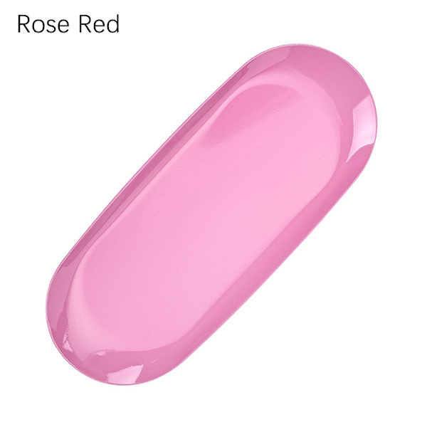 1 st rostfritt stål bricka Desktop kosmetisk förvaring smycken metall Rose red