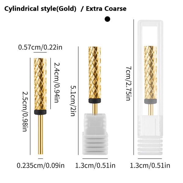 Spikerbor 3/32" Long Barrel Gold Tungsten Steel Carbide B A5