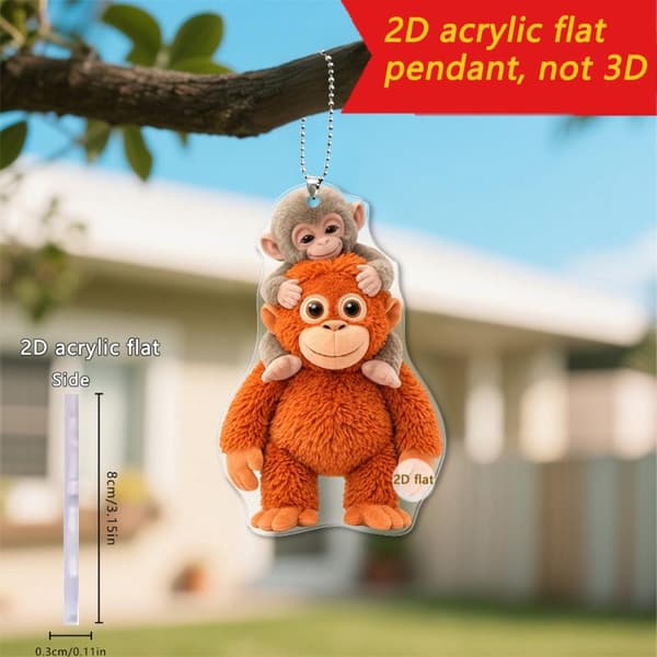 1 st skydda Punch The Monkey nyckelring 2D akrylapa som håller A7