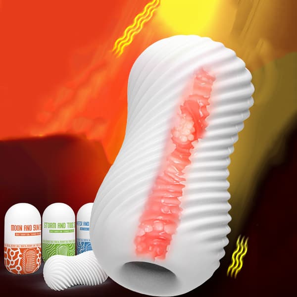 Fickbärbar Manuell Masturbationskopp för Män Red