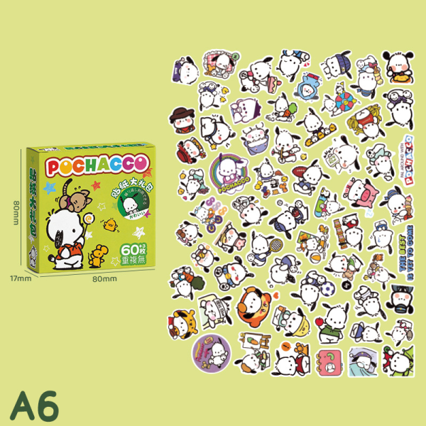Cinnamoroll Sticker og Kuromi Pompompurin tegneserie bagagebord A6