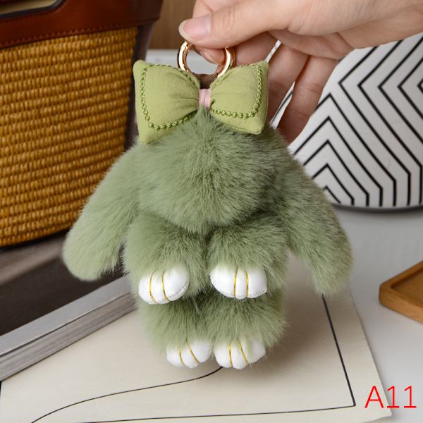 Mini Hair Bow Riipuslaukkuhihna Auton avaimenperä ja Bunny Couple P A11