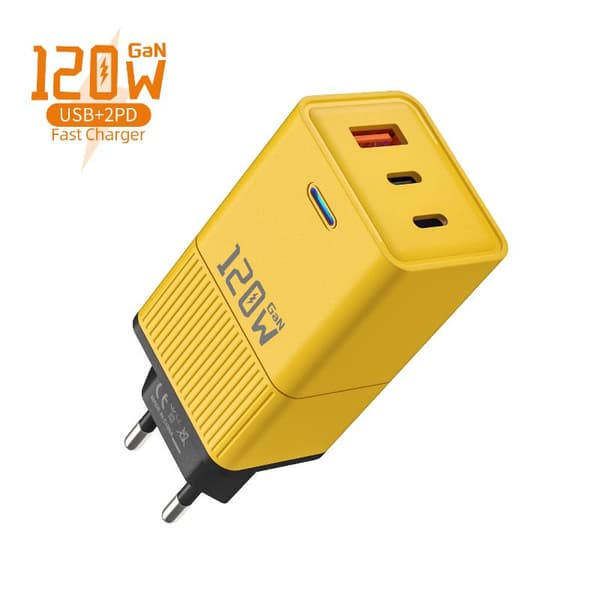 120W GaN vegglader med 2 PD 1 USB-porter hurtiglading for T A4