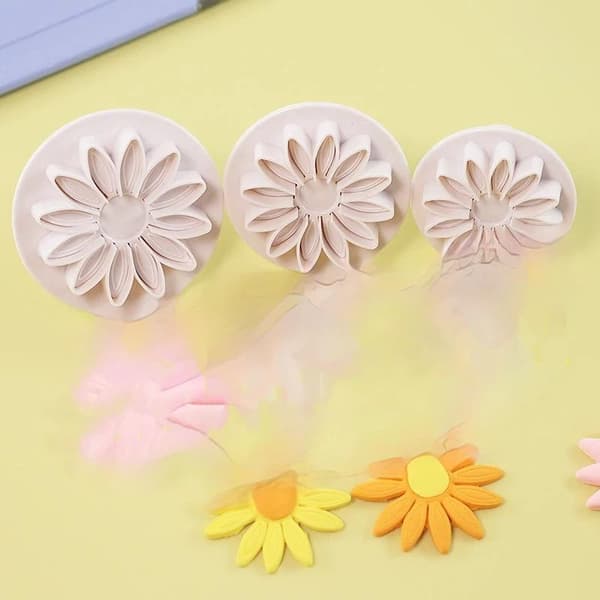 4 stk blomsterkake stempel fondant kakeformer bake dekorasjon