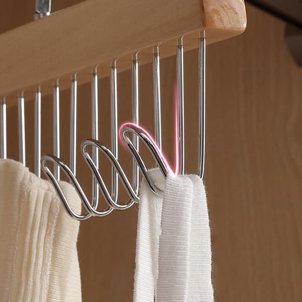 1/2PCS Mångsidig Organizer i Trä med Krokar för Kepsar och Bälten A7
