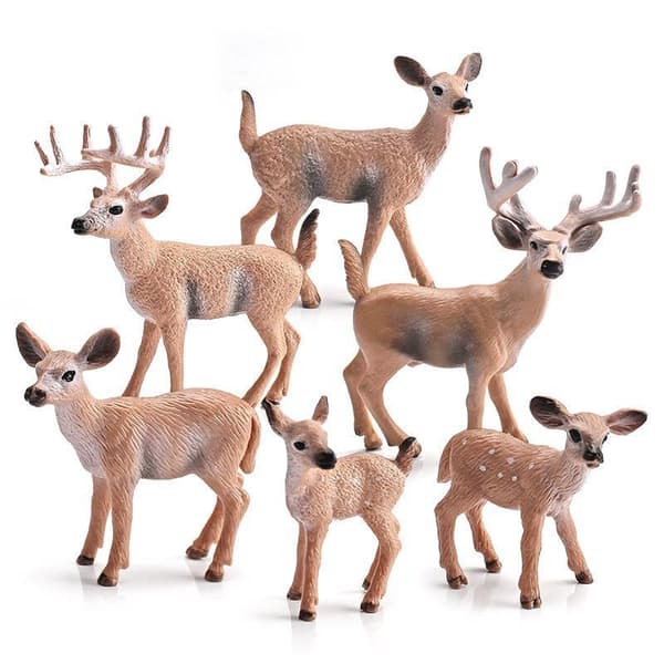 Hjortefamilie Ræv Miniature Kunstige Dyrefigurer Til Hjemmet I A5