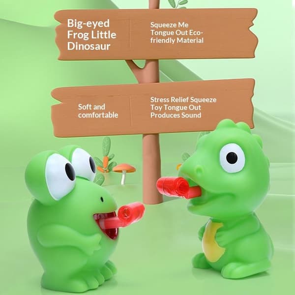 Grøn Frø Legetøj Med Poppende Tunge Blød Elastisk Tekstur Til Børn Frog